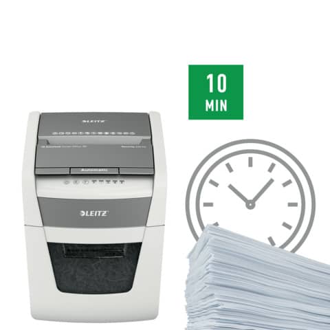 Distruggidocumenti automatico Leitz IQ P4 AutoFeed 50 ff Small Office - 20 L - bianco - 80350000